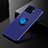 Ultra-thin Silicone Gel Soft Case Cover with Magnetic Finger Ring Stand for Oppo A73 (2020) Blue