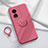 Ultra-thin Silicone Gel Soft Case Cover with Magnetic Finger Ring Stand for Oppo A97 5G Red