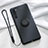 Ultra-thin Silicone Gel Soft Case Cover with Magnetic Finger Ring Stand for Oppo K7 5G Black