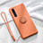Ultra-thin Silicone Gel Soft Case Cover with Magnetic Finger Ring Stand for Oppo K7 5G Orange
