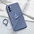 Ultra-thin Silicone Gel Soft Case Cover with Magnetic Finger Ring Stand for Oppo Reno4 5G Gray