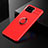 Ultra-thin Silicone Gel Soft Case Cover with Magnetic Finger Ring Stand for Oppo Reno4 Lite Red