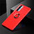 Ultra-thin Silicone Gel Soft Case Cover with Magnetic Finger Ring Stand for Oppo Reno4 Pro 4G Red