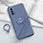 Ultra-thin Silicone Gel Soft Case Cover with Magnetic Finger Ring Stand for Oppo Reno4 Pro 5G Gray