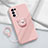 Ultra-thin Silicone Gel Soft Case Cover with Magnetic Finger Ring Stand for Oppo Reno5 Pro 5G Pink