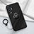 Ultra-thin Silicone Gel Soft Case Cover with Magnetic Finger Ring Stand for Oppo Reno5 Pro+ Plus 5G Black