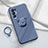 Ultra-thin Silicone Gel Soft Case Cover with Magnetic Finger Ring Stand for Oppo Reno5 Pro+ Plus 5G Lavender Gray
