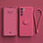 Ultra-thin Silicone Gel Soft Case Cover with Magnetic Finger Ring Stand for Oppo Reno6 5G Hot Pink