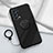 Ultra-thin Silicone Gel Soft Case Cover with Magnetic Finger Ring Stand for Oppo Reno6 Pro 5G Black