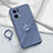 Ultra-thin Silicone Gel Soft Case Cover with Magnetic Finger Ring Stand for Oppo Reno7 Pro 5G Lavender Gray