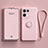 Ultra-thin Silicone Gel Soft Case Cover with Magnetic Finger Ring Stand for Oppo Reno8 Pro 5G Pink