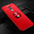 Ultra-thin Silicone Gel Soft Case Cover with Magnetic Finger Ring Stand for Realme X Red