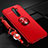 Ultra-thin Silicone Gel Soft Case Cover with Magnetic Finger Ring Stand for Realme X2 Pro Red