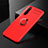 Ultra-thin Silicone Gel Soft Case Cover with Magnetic Finger Ring Stand for Realme X3 Red