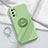 Ultra-thin Silicone Gel Soft Case Cover with Magnetic Finger Ring Stand for Realme X7 5G Matcha Green