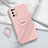 Ultra-thin Silicone Gel Soft Case Cover with Magnetic Finger Ring Stand for Realme X7 5G Pink