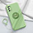 Ultra-thin Silicone Gel Soft Case Cover with Magnetic Finger Ring Stand for Realme X7 Pro 5G Matcha Green