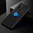 Ultra-thin Silicone Gel Soft Case Cover with Magnetic Finger Ring Stand for Samsung Galaxy A21s Blue and Black
