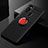 Ultra-thin Silicone Gel Soft Case Cover with Magnetic Finger Ring Stand for Samsung Galaxy A21s Red and Black