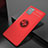 Ultra-thin Silicone Gel Soft Case Cover with Magnetic Finger Ring Stand for Samsung Galaxy A31 Red