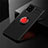 Ultra-thin Silicone Gel Soft Case Cover with Magnetic Finger Ring Stand for Samsung Galaxy A42 5G Red and Black