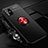 Ultra-thin Silicone Gel Soft Case Cover with Magnetic Finger Ring Stand for Samsung Galaxy A51 4G Red and Black