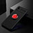 Ultra-thin Silicone Gel Soft Case Cover with Magnetic Finger Ring Stand for Samsung Galaxy M01 Core Red and Black