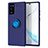 Ultra-thin Silicone Gel Soft Case Cover with Magnetic Finger Ring Stand for Samsung Galaxy Note 20 5G Blue