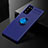 Ultra-thin Silicone Gel Soft Case Cover with Magnetic Finger Ring Stand for Samsung Galaxy S20 FE 5G Blue