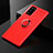 Ultra-thin Silicone Gel Soft Case Cover with Magnetic Finger Ring Stand for Samsung Galaxy S20 FE 5G Red