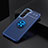 Ultra-thin Silicone Gel Soft Case Cover with Magnetic Finger Ring Stand for Samsung Galaxy S21 5G Blue