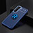 Ultra-thin Silicone Gel Soft Case Cover with Magnetic Finger Ring Stand for Samsung Galaxy S21 Plus 5G Blue