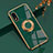 Ultra-thin Silicone Gel Soft Case Cover with Magnetic Finger Ring Stand for Sony Xperia Ace II SO-41B Green