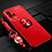 Ultra-thin Silicone Gel Soft Case Cover with Magnetic Finger Ring Stand for Vivo iQOO 8 Pro 5G Red
