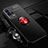 Ultra-thin Silicone Gel Soft Case Cover with Magnetic Finger Ring Stand for Vivo iQOO 8 Pro 5G Red and Black