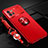 Ultra-thin Silicone Gel Soft Case Cover with Magnetic Finger Ring Stand for Vivo iQOO 9 5G Red
