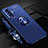 Ultra-thin Silicone Gel Soft Case Cover with Magnetic Finger Ring Stand for Vivo X50 5G Blue