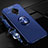 Ultra-thin Silicone Gel Soft Case Cover with Magnetic Finger Ring Stand for Vivo X50 Lite Blue