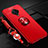 Ultra-thin Silicone Gel Soft Case Cover with Magnetic Finger Ring Stand for Vivo X50 Lite Red