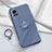 Ultra-thin Silicone Gel Soft Case Cover with Magnetic Finger Ring Stand for Vivo X60 5G Lavender Gray