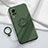 Ultra-thin Silicone Gel Soft Case Cover with Magnetic Finger Ring Stand for Vivo X60 5G Midnight Green