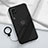 Ultra-thin Silicone Gel Soft Case Cover with Magnetic Finger Ring Stand for Vivo X60 Pro 5G Black