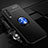 Ultra-thin Silicone Gel Soft Case Cover with Magnetic Finger Ring Stand for Vivo Y11s Blue and Black