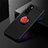 Ultra-thin Silicone Gel Soft Case Cover with Magnetic Finger Ring Stand for Vivo Y70 (2020) Red and Black