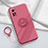 Ultra-thin Silicone Gel Soft Case Cover with Magnetic Finger Ring Stand for Xiaomi Mi 10T 5G Red Wine