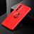 Ultra-thin Silicone Gel Soft Case Cover with Magnetic Finger Ring Stand for Xiaomi Mi Note 10 Lite Red