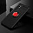 Ultra-thin Silicone Gel Soft Case Cover with Magnetic Finger Ring Stand for Xiaomi Mi Note 10 Lite Red and Black