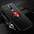 Ultra-thin Silicone Gel Soft Case Cover with Magnetic Finger Ring Stand for Xiaomi Poco X2 Red and Black