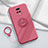 Ultra-thin Silicone Gel Soft Case Cover with Magnetic Finger Ring Stand for Xiaomi Redmi 10X Pro 5G Red Wine