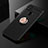 Ultra-thin Silicone Gel Soft Case Cover with Magnetic Finger Ring Stand for Xiaomi Redmi 9C Gold and Black